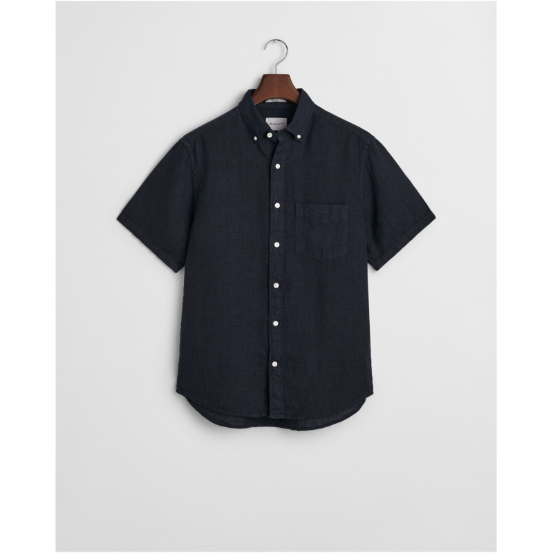 GANT Regular Fit Garment-Dyed Linen Short Sleeve Shirt